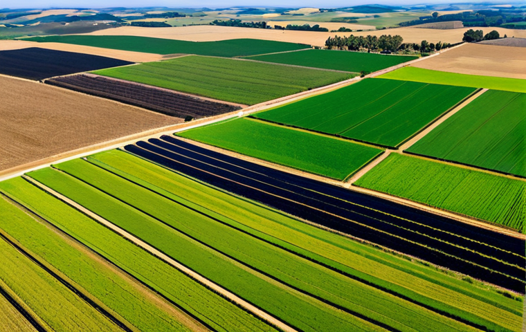 친환경 농업 기술 혁신 - Precision Agriculture in Alentejo**

"Aerial view of a modern farm in the Alentejo region of Portuga...