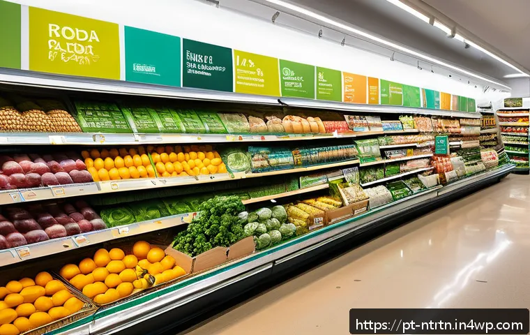 식량 생산의 변화에 대한 소비자 반응 - A vibrant Brazilian supermarket aisle showcasing shelves filled with natural, organic, and plant-bas...