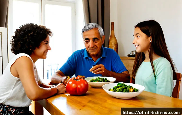 Home 15 미래 식량 기술에 대한 소비자의 인식 변화 - Photorealistic Portuguese family in a bright contemporary Lisbon kitchen, three generations gathered...
